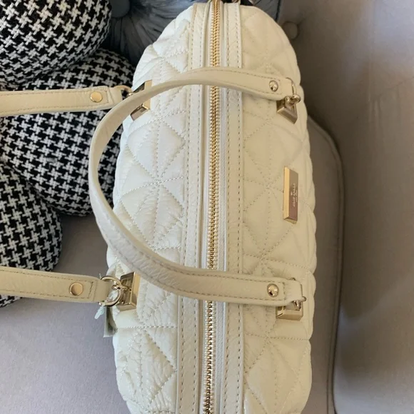 NWT KATE SPADE White/Black SEDGEWICK PLACE KENSEY QUILTED PURSE